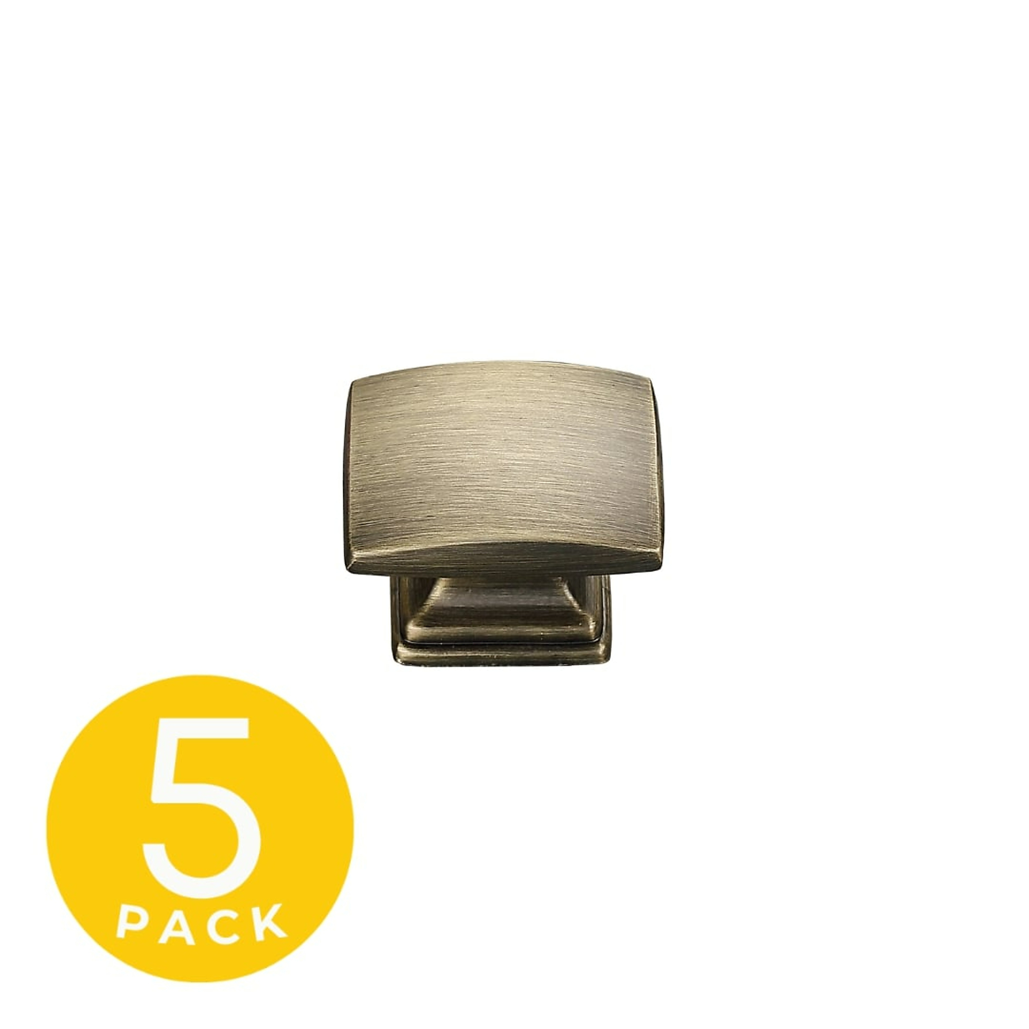 Sapphire Helix Series Cabinet Knob — 1in. Square, Medium Aged Bronze, 5-Pack, Model# SP-2828-K-MAB-5